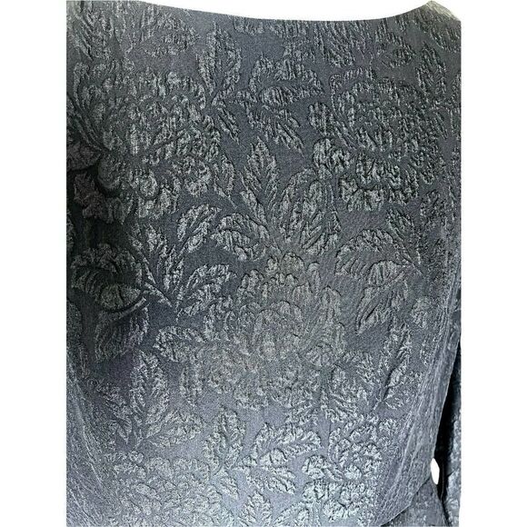 Nanette Lepore Navy Blue Floral Peplum Waist Silk Dress Women’s Size 12 - Picture 2 of 6